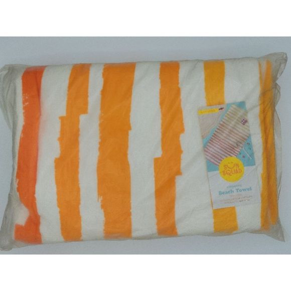 XL Colorful Stripe Print Beach Towel - Sun Squad NWT - Picture 2 of 4